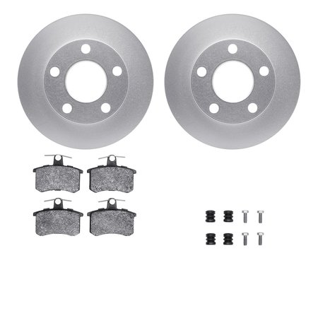 DYNAMIC FRICTION CO 4512-74083, Geospec Rotors with 5000 Advanced Brake Pads includes Hardware, Silver 4512-74083